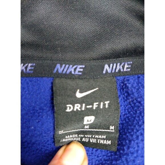 Nike Hoodie Mens Medium Blue Geometric Logo Dri Fit Swoosh Mock Neck - Picture 3 of 9